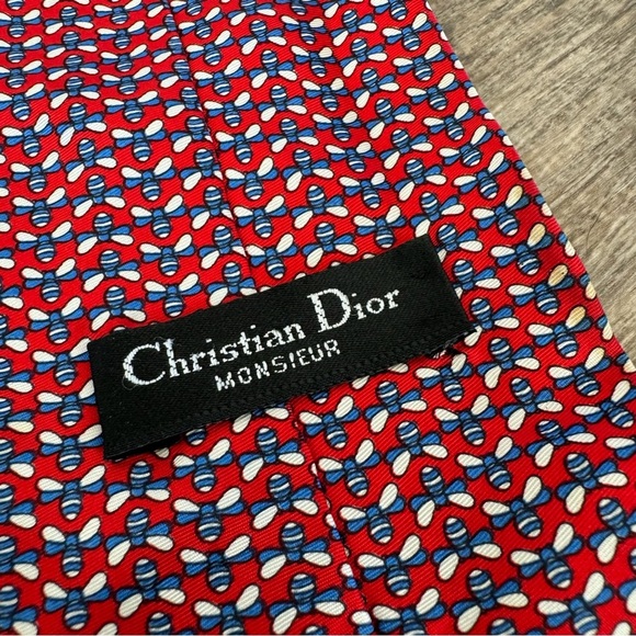 Christian Dior “Micro Bee” 100% Silk Tie - Picture 3 of 5